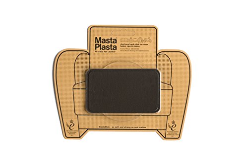 MastaPlasta Selbstklebende Premium Leder Reparatur Patch - Dunkelbraun Leder - 10cm x 6cm. Sofortige Polsterung Qualität Patch für Sofas, Auto Interieur, Taschen, Jacken von MastaPlasta