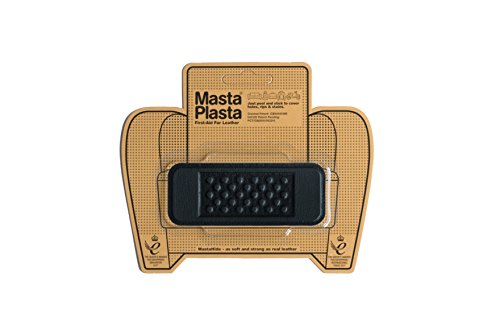 MastaPlasta Premium Selbstklebender Lederflicken - Schwarz Leder - 10cm x 4cm. Design: Pflaster. Dekoration oder Reparatur für Sofas, Autositze, Handtaschen, Jacken von MastaPlasta