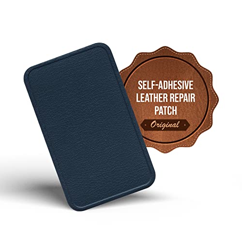 MastaPlasta Selbstklebende Premium Leder Reparatur Patch - Marineblau Leder - 10cm x 6cm. Sofortige Polsterung Qualität Patch für Sofas, Auto Interieur, Taschen, Jacken von MastaPlasta
