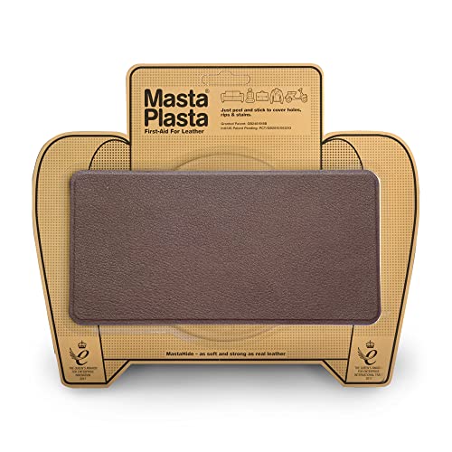 MastaPlasta Selbstklebende Premium Leder Reparatur Patch - Mittelbraun Leder - 20cm x 10cm. Sofortige Polsterung Qualität Patch für Sofas, Auto Interieur, Taschen, Jacken von MastaPlasta