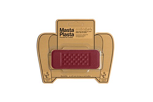 MastaPlasta Selbstklebende Premium Leder Reparatur Patch - Rot Pflaster 10cm x 4cm. Sofortige Polsterung Qualität Patch für Sofas, Autositze, Jacken, DIY von MastaPlasta