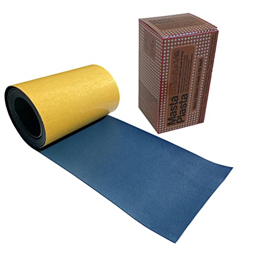 MastaPlasta Selbstklebende Leder Reparatur Patch - Blau 150cm x 10cm. Ihr schnelles und einfaches All-in-One-Reparaturset in Polsterqualität für Sofas, Autositze, DIY von MastaPlasta