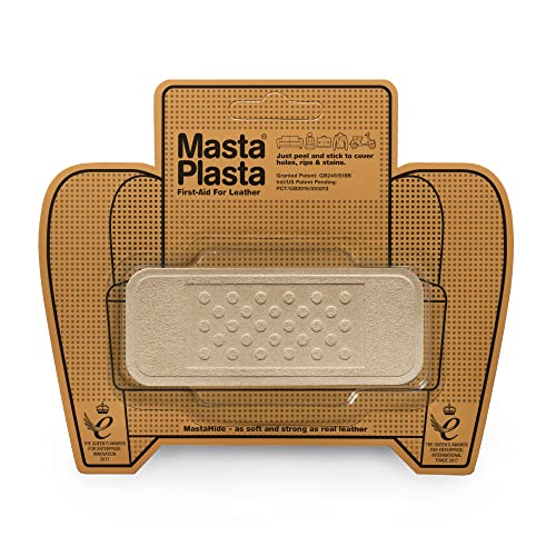 MastaPlasta Wildleder-Reparaturflicken selbstklebend. PREMIUM - Beige - 10cm x 4cm. Design: Pflaster. Erste Hilfe für Sofas, Autositze, Handtaschen, Jacken usw von MastaPlasta