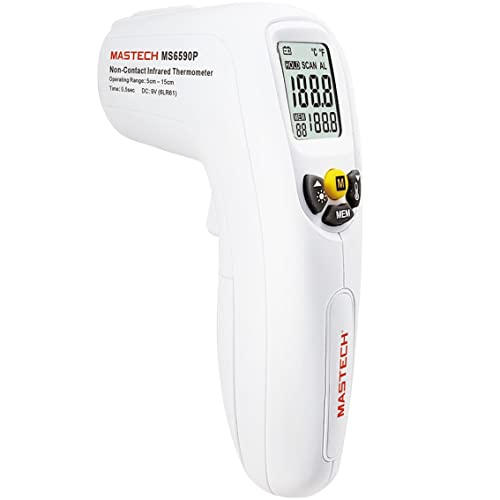 Mastech MS6590P Infrarot-Thermometer/kontaktlos/für Menschliche Temperatur Messungen von 32°C bis 42°C Genauigkeit 0,2ºC, 142X92X47 Mm von Mastech