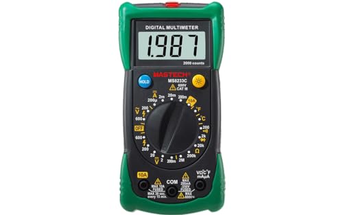Mastech MS8233A MS8233B MS8233C MS8233D MS8233E Digital Multimeter DMM Meter AC/DC Voltage Current Ohm Meter With Temperature Diode Continuity Tester(MS8233C) von Mastech