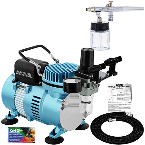 Master Airbrush Multi-Purpose Airbrushing System Kit with Siphon Feed Dual-Action Airbrush 0.35mm Tip, 3/113.4 g Fluid Cup, Pro 1/5 hp Cool Runner II Dual Fan Air Compressor - Schlauchhalter, Master Airbrush Multi-Purpose Airbrushing System Kit with Siphon Feed Dual-Action Airbrush 0.35mm Tip, 3/113.4 g Fluid Cup, Pro 1/5 hp Cool Runner II Dual Fan Air Compressor - Schlauchhalter, von Master Airbrush