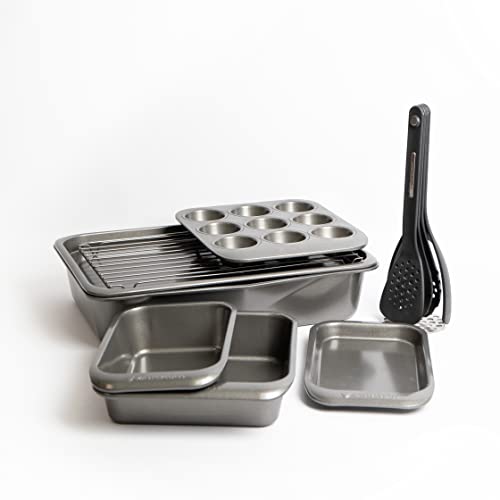 Bundle aus MasterClass Smart Space Stacking Non-Stick 7 Piece Bakeware Set + MasterClass Magnetic Kitchen Utensil Set, Set of 5 Bundle aus MasterClass Smart Space Stacking Non-Stick 7 Piece Bakeware Set + MasterClass Magnetic Kitchen Utensil Set, Set of 5 von Master Class