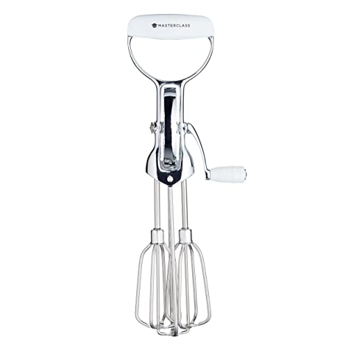 MasterClass Deluxe Edelstahl-Handmixer, Küchenmixer für Schlagsahne, Schneebesen und Kuchenbacken – Silber von KitchenCraft