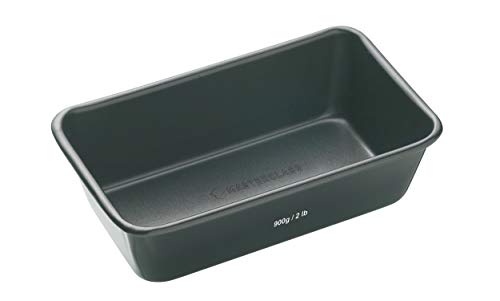 MasterClass 900g/2lb antihaftbeschichtete Laibform mit PTFE-, PFOA- und BPA-freier Antihaftbeschichtung, robuster 1mm dicker Karbonstahl, zum Backen von Laiben und Brot, 23x13cm, mit Schutzhülle, grau von Master Class