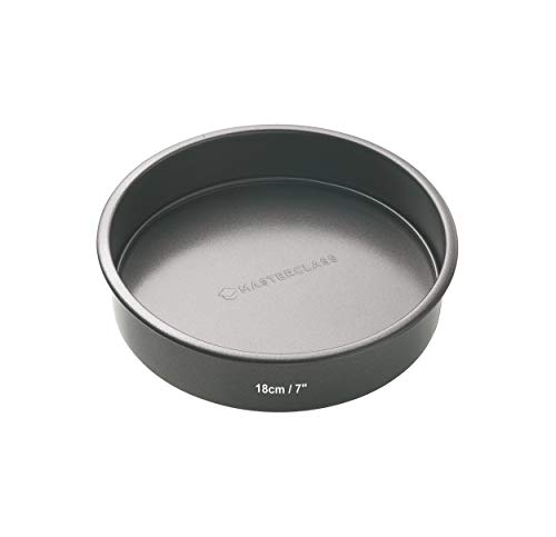 MasterClass 18cm Sandwichform mit PTFE-, PFOA- und BPA-freier Antihaftbeschichtung, robuster 1mm dicker Kohlenstoffstahl, 7 Zoll runde Kuchenform, Grau von Master Class