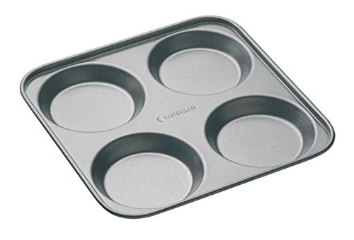 MasterClass 4-Tassen-Yorkshire-Pudding-Backblech, Antihaft-Puddingform, robuster 1 mm Kohlenstoffstahl, PFOA-frei, 24 cm (9,5"), grau von Master Class