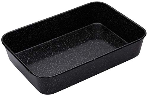 MasterClass Emaille-Bräter, induktionssicherer 1mm Stahl mit kratzfester Beschichtung, groß 40 x 28cm (15.5 x 11''), schwarz von Master Class