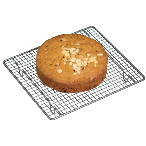 MasterClass Antihaftbeschichteter Kuchen-Kühlrost zum Backen, Stahl, Silber, 26 x 23 x 16 cm von MasterClass