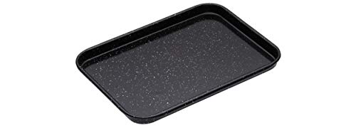 MasterClass Kleines Backblech, kratzfest emailliert und induktionsgeeignet, 1 mm dicker Stahl, 24 x 18 cm, schwarz von Master Class