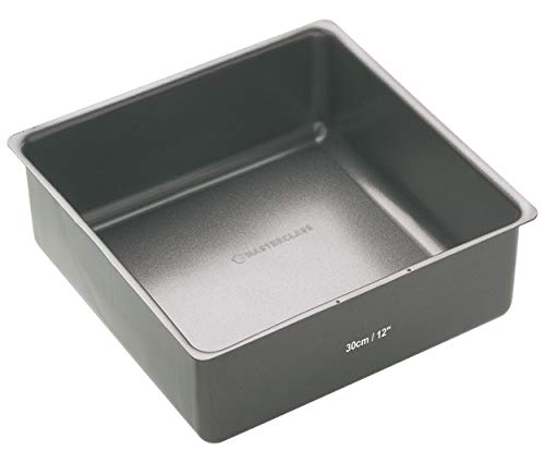MasterClass 30 cm tiefe Kuchenform mit losem Boden und PTFE-, PFOA- und BPA-freiem Antihaftbeschichtung, 1 mm Kohlenstoffstahl, 12 Zoll große quadratische Form, grau MasterClass 30 cm tiefe Kuchenform mit losem Boden und PTFE-, PFOA- und BPA-freiem Antihaftbeschichtung, 1 mm Kohlenstoffstahl, 12 Zoll große quadratische Form, grau von Master Class
