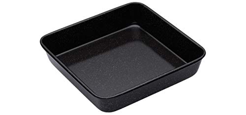 MasterClass Quadratische Backform, kratzfestes und induktionssicheres Backblech aus Stahl mit Emaille-Beschichtung, 23 cm (9 Zoll), schwarz von Master Class