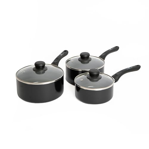 MasterClass 3pc Can-to-Pan Non-Stick Alumninium Saucepan Set, mit 16cm, 18cm und 20cm Saucepans mit Deckel von Master Class