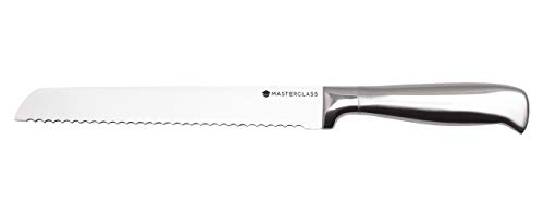 MasterClass Acero Deluxe Edelstahl Brotmesser, 20 cm, Farbe: Silber, gezacktes Küchenmesser mit konisch geschliffener Klinge von Master Class