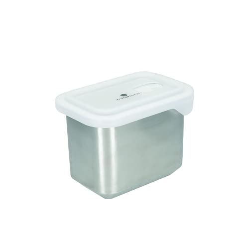MasterClass All-in-One-Edelstahlbehälter mit Deckel und PTFE-, PFOA- und BPA-freiem Antihaftbeschichtung, backofen-, gefrierschrank- und mikrowellenfest - 1 L, Silber von Master Class