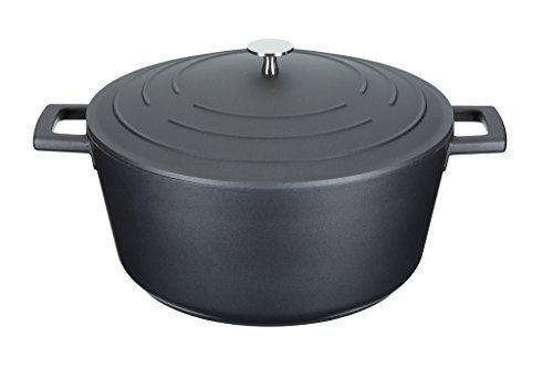 MasterClass Schmortopf mit Deckel, groß, 5 l/28 cm, leichter Aluminiumguss, induktions- und ofenfest, Schwarz von Master Class