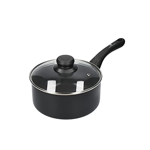 MasterClass Can-to-Pan Eco-Keramikkasserolle mit PTFE-, PFOA- und BPA-freiem Antihaftbeschichtung, aus 70 % recyceltem Aluminium, 18 cm, schwarz von Master Class
