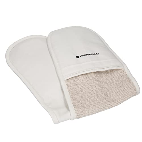 MasterClass Deluxe Professional Backofenhandschuhe, hitzebeständig und doppelseitig, strapazierfähige, rutschfeste Baumwollhandschuhe zum Kochen und Backen, cremefarben von Master Class
