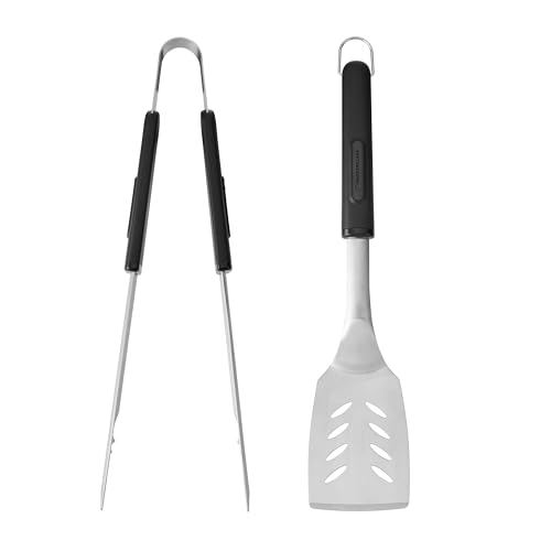 MasterClass Grillzange und -wender, 2er-Set aus Edelstahl mit langen, hitzebeständigen Griffen zum Grillen im Freien von Master Class