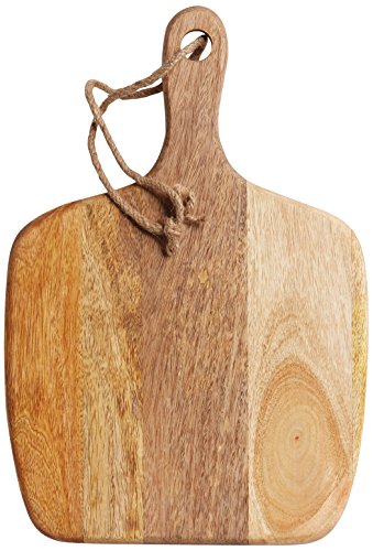 MasterClass Mangoholz Servierbrett, Quadratisches Schneidebrett aus Hochwertigem Holz mit Schnur zum Aufhängen, Braun, 28 x 41 cm von Master Class