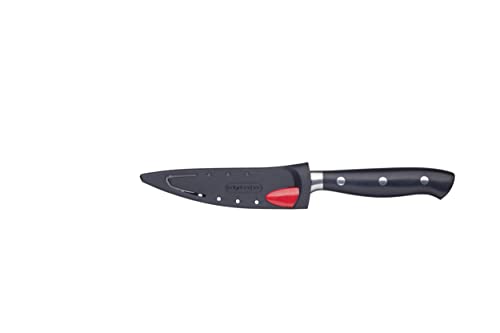 MasterClass Utility Knife, Edgekeeper Kleines Küchenmesser Edelstahl selbstschärfend, 11,5cm (4,5"), verpackt in Muscheln, schwarz von Master Class