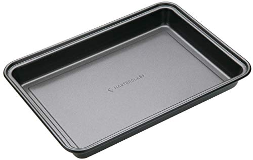 MasterClass Antihaft-Brownie-Pfanne mit PTFE-, PFOA- und BPA-freier Antihaftbeschichtung, robuster 1 mm dicker Kohlenstoffstahl, 27 cm x 20 cm, schwarz von Master Class