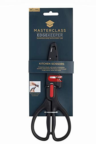 MasterClass EdgeKeeper Küchenschere mit Schärfscheide, Edelstahl, 22cm (8.5"), Muschelpackung, Black von Master Class
