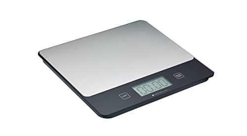 MasterClass Digitale Küchenwaage für Trocken- und Flüssigprodukte in Geschenkbox, rechteckig, 5 kg / 5 L Fassungsvermögen, Silber/Schwarz von Master Class