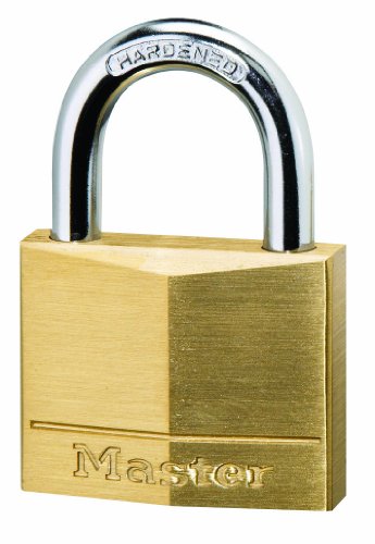 Master Lock 140EURQNOP 4-er Pack Schlüssel Vorhängeschlösser aus Massivmessing, Gold, 6 x 4 x 1,3 cm von Master Lock