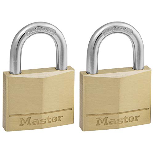 MASTER LOCK 140EURT 2 VORHÄNGESCHLÖSSER 40MM VOLLMESSING STAHLBÜGEL 22MM von Master Lock