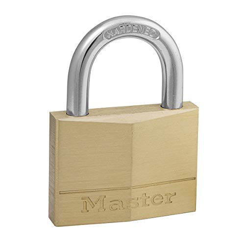 Master Lock 150EURD Schlüssel Vorhängeschloss aus Massivmessing, Gold, 6,8 x 5 x 1,4 cm von Master Lock