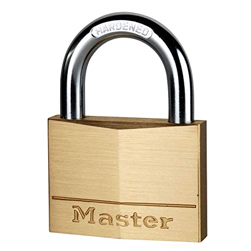 Master Lock 170EURD Schlüssel Vorhängeschloss aus Massivmessing, Gold, 9,8 x 7 x 1,9 cm von Master Lock