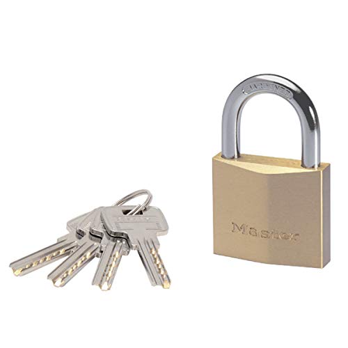 Master Lock 2950EURD Schlüssel Vorhängeschloss aus extradickem Massivmessing, Gold, 8,1 x 5 cm von Master Lock