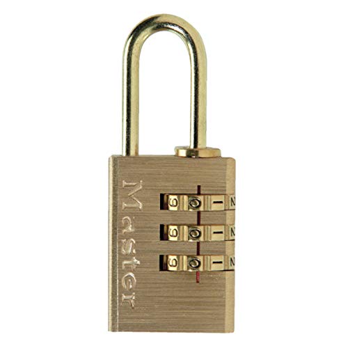 Master Lock 620EURD 3-Zahlen Zahlenschloss mit Aluminiumkörper mit Messing-Finish, Gold, 5,6 x 3 x 1,4 cm Master Lock 620EURD 3-Zahlen Zahlenschloss mit Aluminiumkörper mit Messing-Finish, Gold, 5,6 x 3 x 1,4 cm von Master Lock