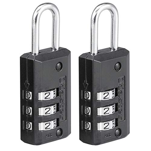 Master Lock 646EURT 2er-Pack Zahlenschlösser mit Zinkgehäus, Schwarz, 6,3 x 2 x 1 cm von Master Lock