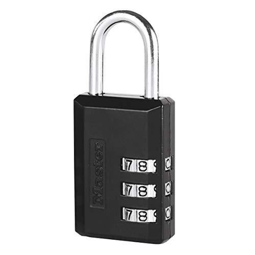 Master Lock 647EURD Zahlenschloss mit Zinkgehäus, Schwarz, 7,4 x 3 x 1,2 cm von Master Lock