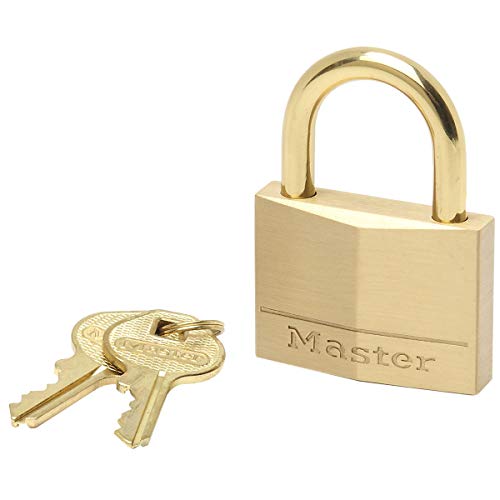 Master Lock 655EURD Schlüssel Vorhängeschloss aus Messing, Gold, 6,8 x 5,5 x 1,4 cm von Master Lock