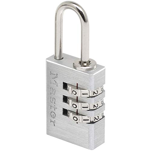 Master Lock 7620EURDCC Zahlenschloss Vorhängeschloss aus Aluminium, Grau, 2 x 5,5 x 0,9 cm von Master Lock