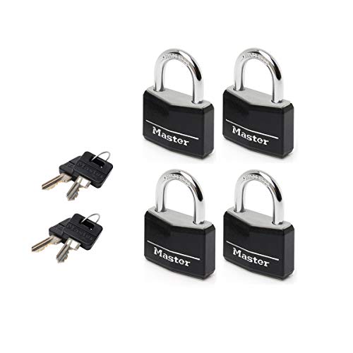 MASTER LOCK 9140EURQBLKNOP 4 Vorhängeschlösser 40mm Aluminium - schwarze Farbe von Master Lock