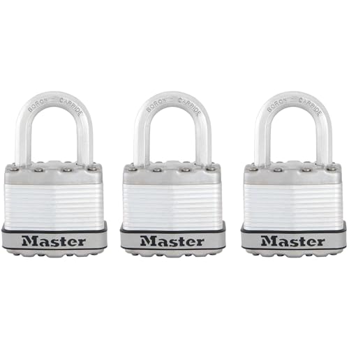 MASTER LOCK Hochleistungsvorhängeschloss [Schloss mit Schlüssel] [Laminierter Stahl] [Wetterfest] M1EURTRI - Ideal für Lagerräume, Garagen etc. von Master Lock