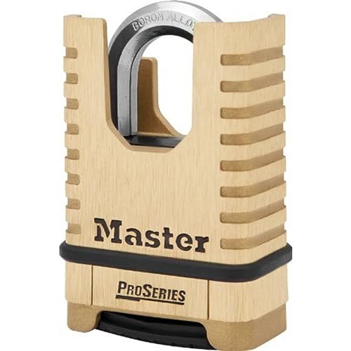 Master Lock, Messing, Vorhängeschloss, ProSeries Set Ihr eigenes Zahlenschloss 2-1/4 Zoll Breit, 1177D, 15.3 cm x 7.5 cm x 3.5 cm von Master Lock
