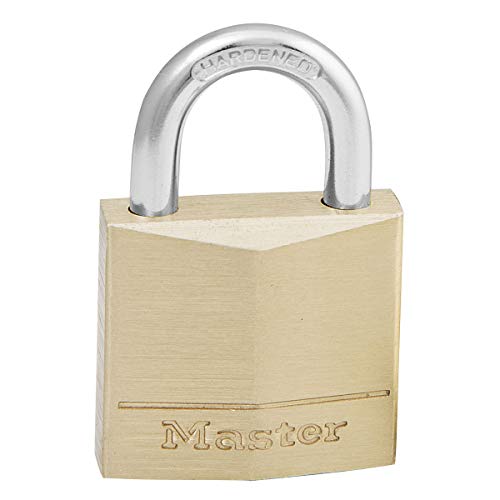 Master Lock 130EURD Schlüssel Vorhängeschloss aus Massivmessing, Gold, 4,9 x 3 x 1,2 cm von Master Lock