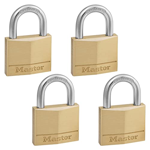 Master Lock 140Q Vorhängeschlösser, gleichschließend, Messing, Silber, 4 Stück von Master Lock