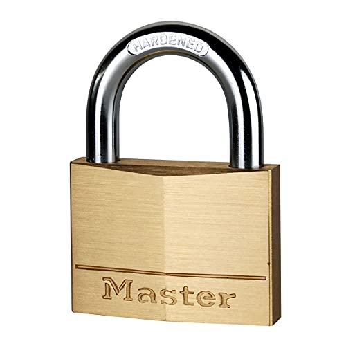 Master Lock 160EURD Schlüssel Vorhängeschloss aus Massivmessing, Gold, 8,2 x 6 x 1,4 cm von Master Lock