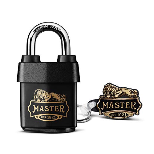 Master Lock 1921EURDCC Höhersicherheits Vorhängeschloss mit 100-jähirgem Logo gedruckt, Schwarz, 97 x 54 x 32 mm von Master Lock