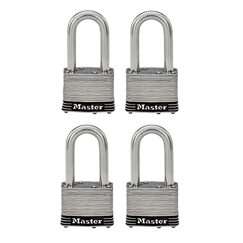 Master Lock 1SSQLFHC Vorhängeschloss aus Edelstahl, laminiert, silberfarben, 3,8 cm Bügel von Master Lock